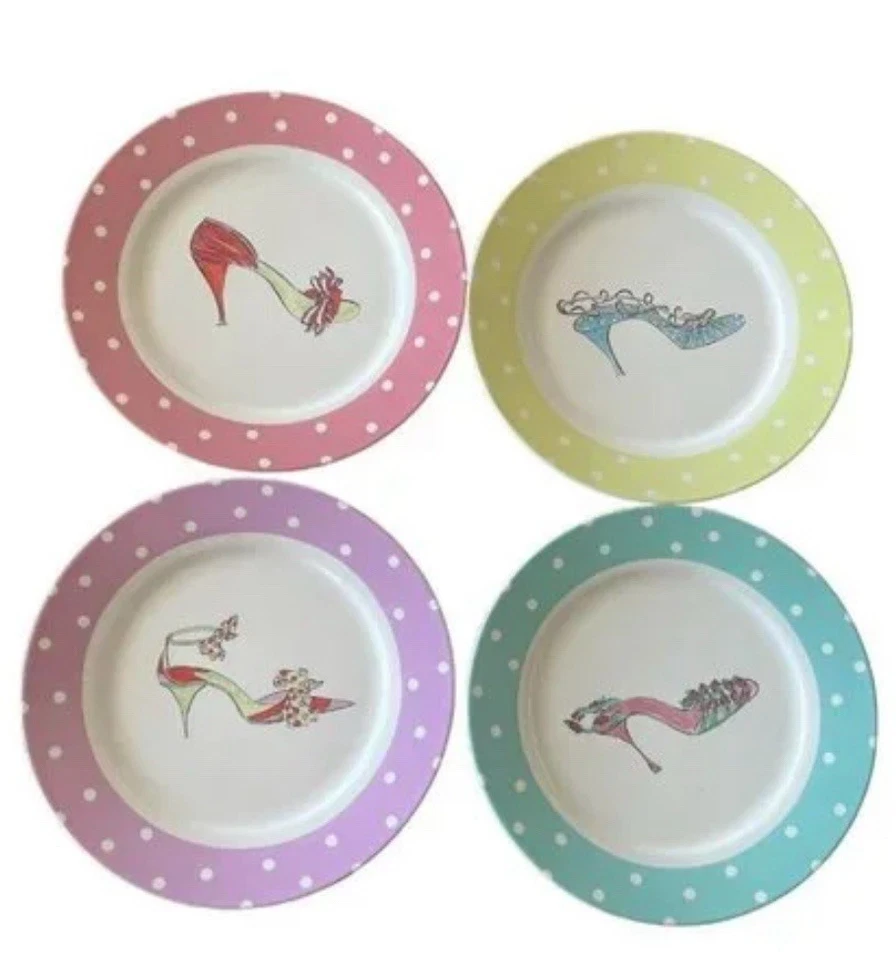 Rosanna Stiletto Haute couture Shoe Heels Salad lunch Plates, Set Of 8 unused - Image 2 of 4
