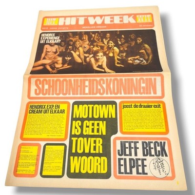 VTG 1968 Hitweek Magazine No 9 Jimi Hendrix Ladyland Dutch Underground Magazine