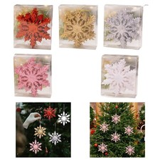 6Pcs 12x10.5cm Versatile Accessory Christmas Glittering Snowflake Ornaments
