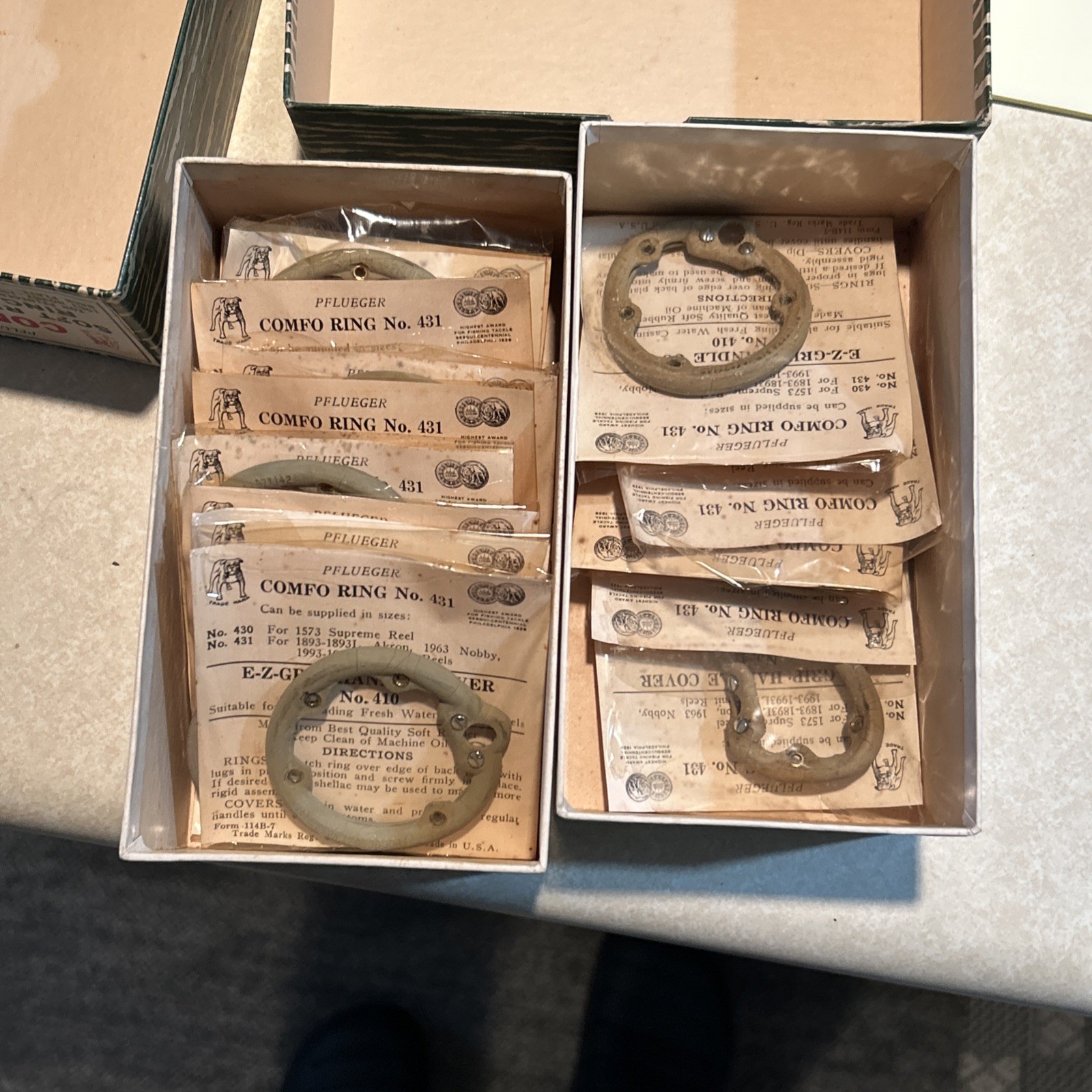 Vintage Pflueger No 431 Soft Rubber Ring Grip Replacement Grips Read Description