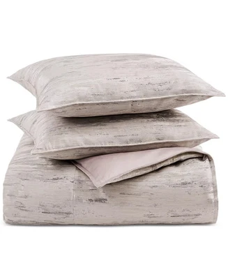 Hotel Collection Impasto Stone 3 Pc Duvet Cover Set King Grey Jacquard Marble - Image 1 of 4