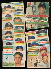 (25) misc 1955/1956 Topps baseball common lot - low grade - L1214