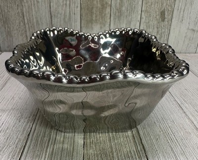 Pampa Bay Verona Square Salad Serving Bowl Medium Silver 4.5''x4.5''