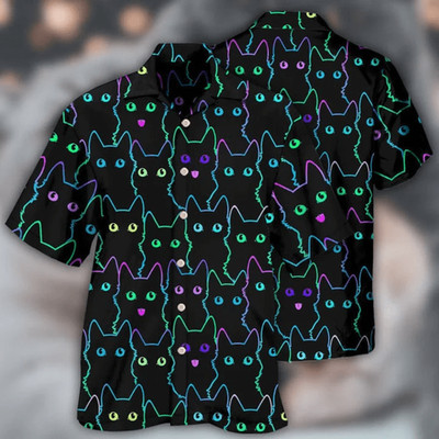 Cute Kitty Trendy Hawaiian Shirt, Lovely Cat Full Printed Trendy Hawaiian Shirt