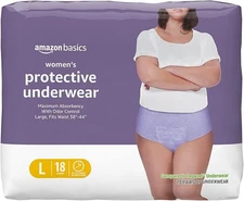 Amazon Basics Women's Incontinence Underwear, L, Max Absorbency, 18 ct FAST SHIP