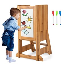 COSTWAY Toddler Kitchen Stool Helper Bathroomd Ajustable Baby Standing Tower