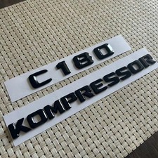 Mercedes Benz C180 Kompressor Schriftzug Emblem Aufkleber Heck Schwarz Glanz