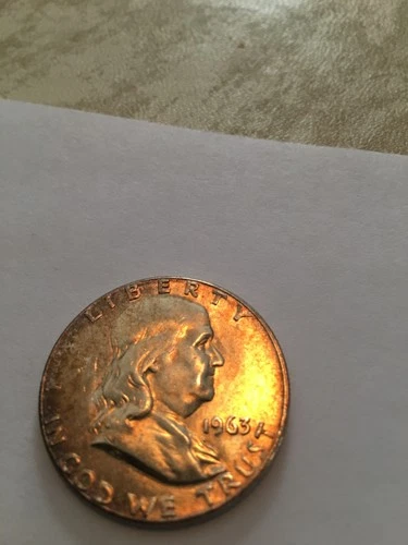 1963 Franklin half dollar au