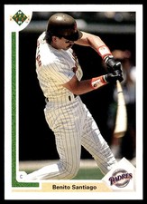 Benito Santiago 1991 Upper Deck #467 Padres MLB READ FREE SHIPPING AutographDen