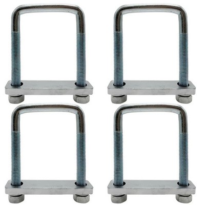 4 Pack Square U-Bolt for Trailer- Fits Fits Up To 2.5 Inch Wide Leaf Springs