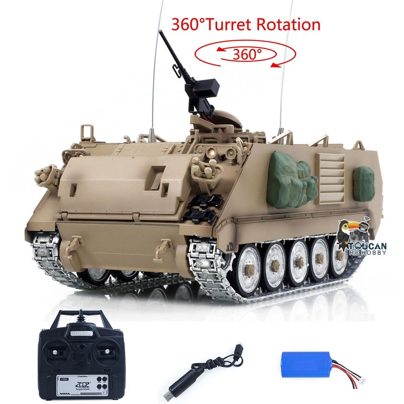 US STOCK 1:16 RC Tank M2412-C M113A2 APC 360Turret Infrared RTR Military Vehicle