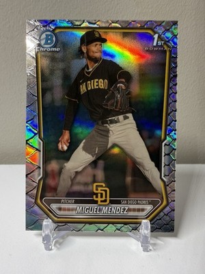 2026 Bowman Baseball Miguel Mendez 1st Chrome Reptilian Refractor San Diego