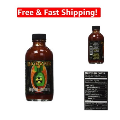 4-Ounce Da Bomb Beyond Insanity Hot Sauce   Elevate Your Culinary Experience!