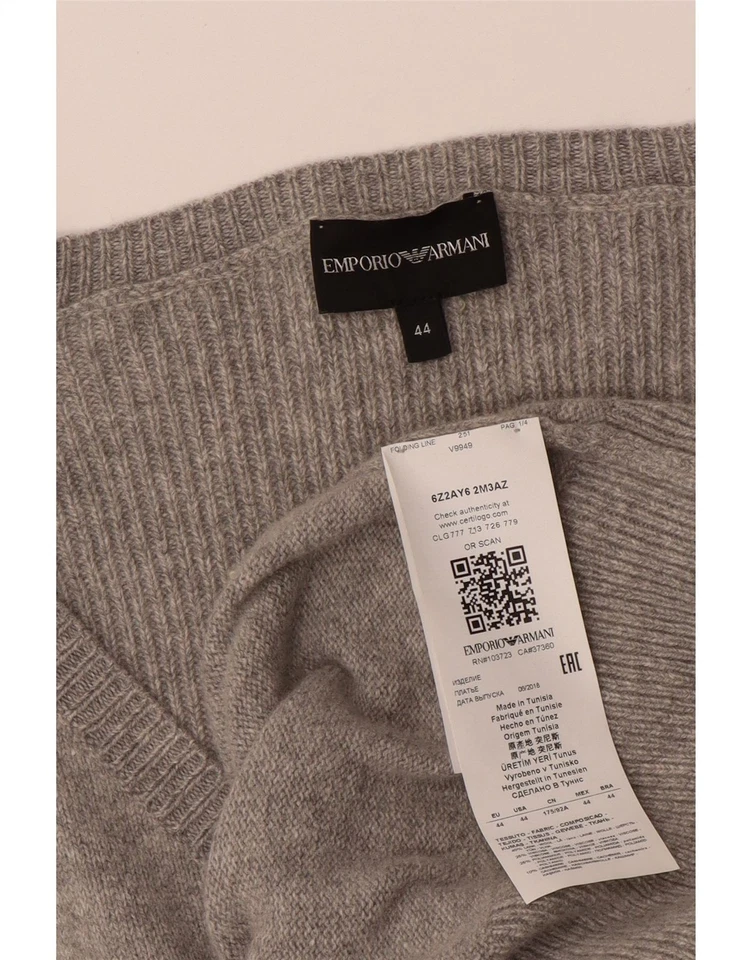 Vestido jersey manga larga EMPORIO ARMANI para mujer EU 44 XL gris lana DA14 Foto 3 de 3