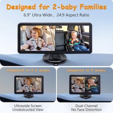 Dual Channel Car Baby Camera 1080P Night Vision Rear View Monitor