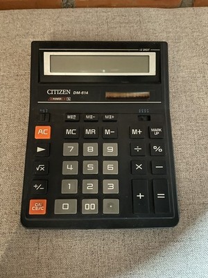VTG Citizen DM-614 12 Digit Desktop Calculator Dual Power Solar Battery Works!