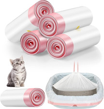 50 Count Jumbo Cat Litter Box Liners with Drawstring, 36" X 18"