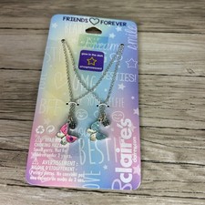 Claires Best Friends Butterfly Pendant Necklaces Glow in the Dark BFF