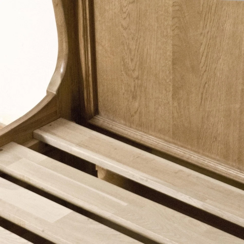 Marseille Solid Oak Bedroom Furniture 6' Super King Size Sleigh Bed - Image 2 of 4