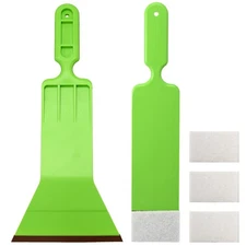 Window Tint Tools Bulldozer Squeegee Kit, Green Wide Mouth & Scrubber Paddle ...