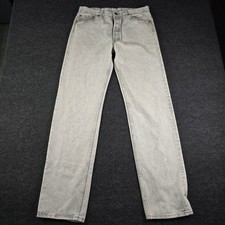 Vtg 90s Levis 501 Jeans Acid Wash Gray Cotton Button Fly Mens 36x36 Fits 33x36