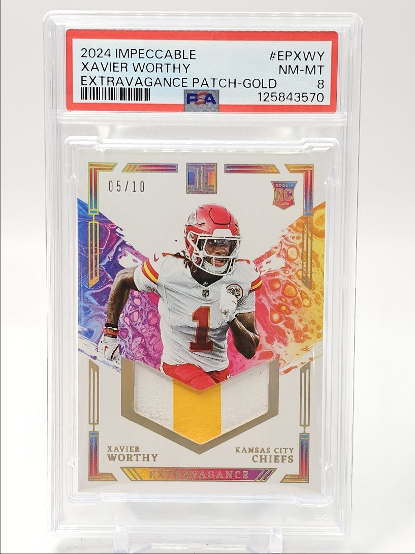 Xavier Worthy Panini Impeccable Extravagance Patches #EPXWY Gold
