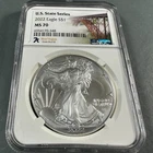 2022 Silver Eagle NGC MS70, U.S. States Series - WEST VIRGINIA (89924)