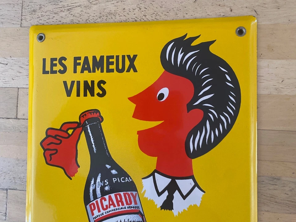 Plaque Emaillée Vin Picardy - Photo 2/4
