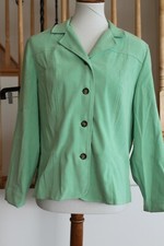 Women's SAG HARBOR Spring Green Blazer Shirt Sz 8 L 162
