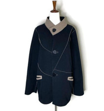 Janska Womens Reversible Fleece Button Up Coat Jacket Black Brown Size Small