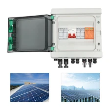 DC 500V / 1000V Solar PV Combiner Box 2 Strings Circuit Breaker For Solar Panel