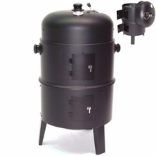 3in1 BBQ GRILL BARBECUE GRILLE WAGON CHARBON DE BOIS 56512 FUMOIR SMOKER