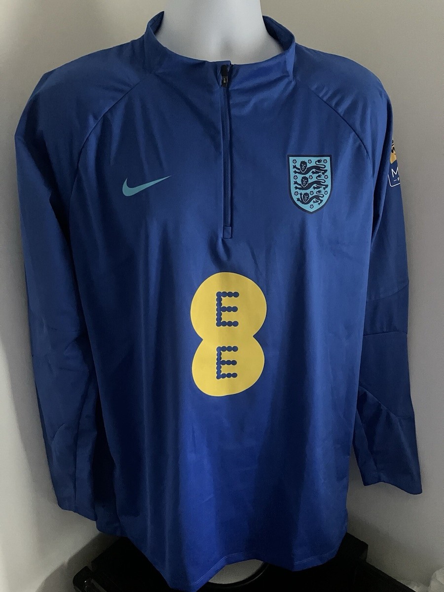 NIKE England National Team サイズM 選手着用 England Nike Player Issue Storm Fit Drill Top Blue M&S Sponsor