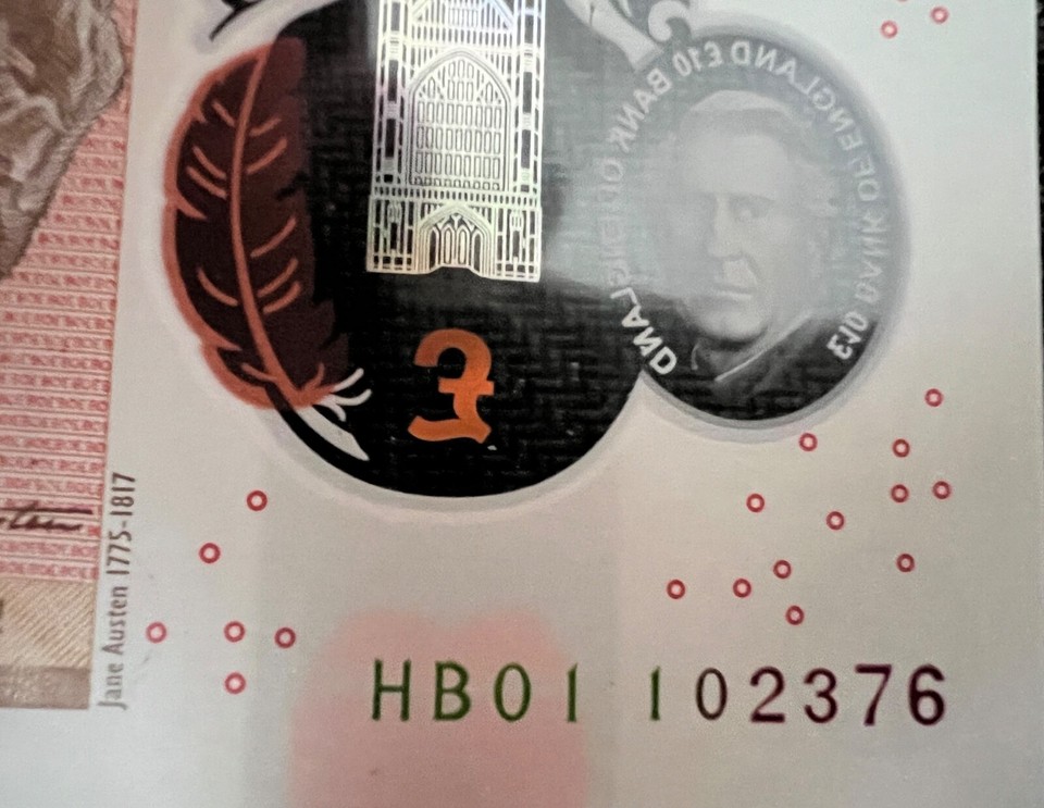 Proadic Number EXTREMELY RARE CHARLES 111 BRITISH 10 POUND BANKNOTE 'HB01' SERIAL ...