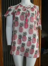 SIZE M BOOHOO ISABELLEE PINEAPPLE COLD SHOULDER BEACH DRESS