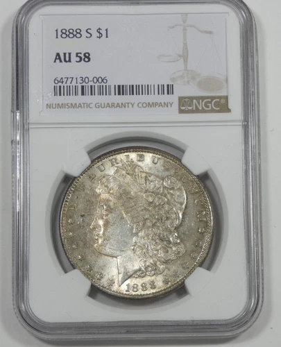 1888-S Morgan Dollar CERTIFIED NGC AU 58 Silver Dollar