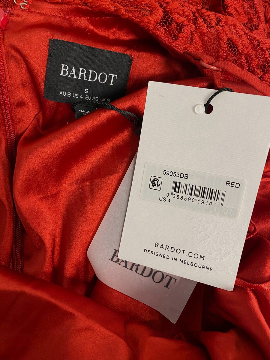 Bardot Women's Red Ruby Lace Midi Dress Size S | eBay