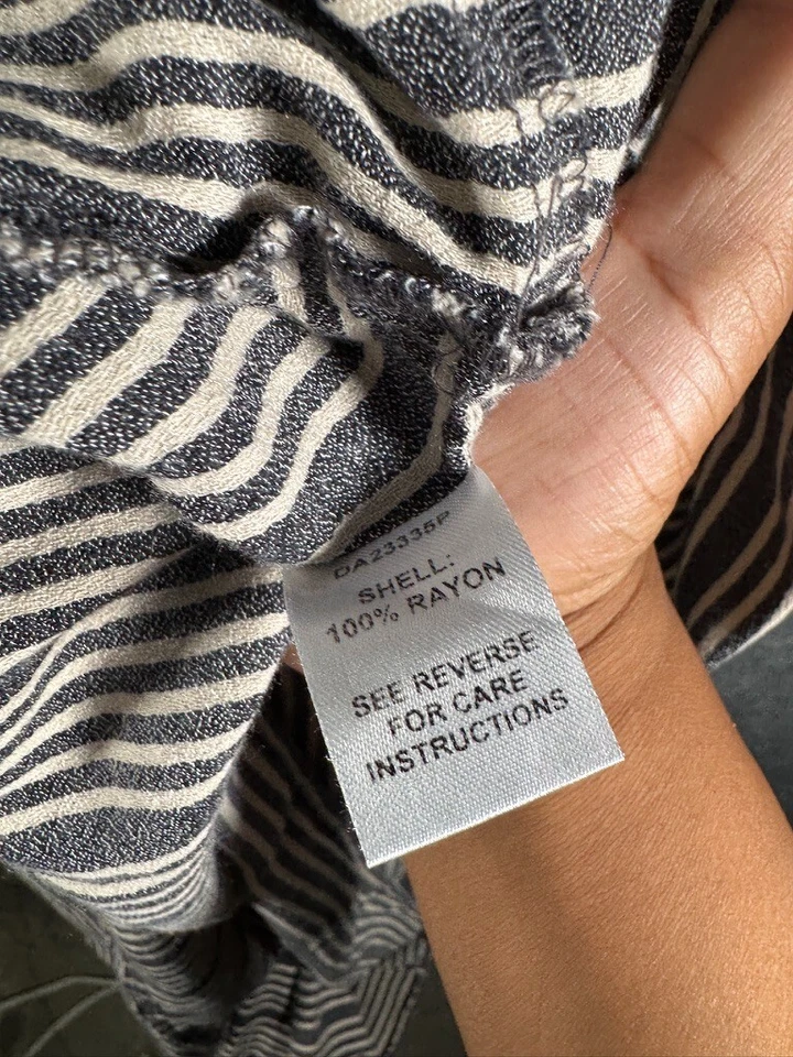 Vestido Ark n Co Mujer Grande Gris Rayas Halter Cuello Midi Elastizado Sin Mangas Boho Foto 4 de 4