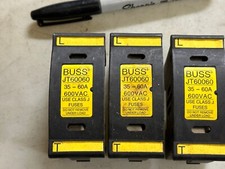 Bussman Fuse Blocks with Limitron JKS-60 35-60A 600VAC P/N JT60060 Lot of 3 