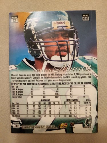 1997 Flair Showcase Row 0 #66 Adrian Murrell New York Jets - Picture 2 of 2