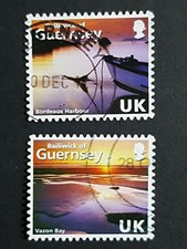 Guernsey: Abstract Guernsey; 2 UK values only (Bordeaux Harbour / Vazon Bay)