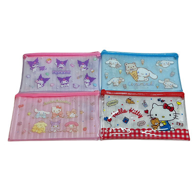 Hello Kitty, Cinnamoroll, Kuromi, Sanrio Characters Sanrio Clear Wide Pouch new