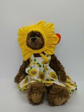 Vtg 1993 TY Beanie Baby Susannah Sunflower Bear Jointed Plush Attic Collection