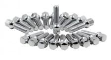 10x 14x1.5 CHROME BALL SEAT R14 WHEEL LUG BOLTS 45MM SHANK MERCEDES OEM PORSCHE