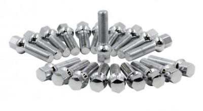#ad 20x 14x1.25 CHROME BALL SEAT R13 WHEEL LUG BOLTS 30MM SHANK 17MM HEX 13MM RADIUS $44.99