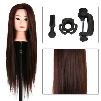 Übungskopf Friseurkopf Frisierkopf 24'' Puppenkopf Salon Ausbildung + Halter.