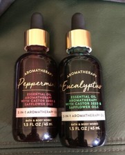 NEW 2 BATH BODY WORKS PEPPERMINT Eucalyptus 3-IN-1 AROMATHERAPY OIL