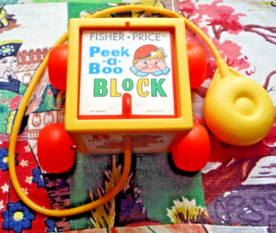 Vintage 70' Peek-a-Boo Block #760 fisher price Jack in the box toy