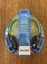Philips Kids On-Ear Headphones Blue Green Brand New 