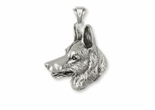 German Shepherd Pendant Jewelry Sterling Silver Handmade Dog Pendant GS7-P